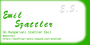 emil szattler business card